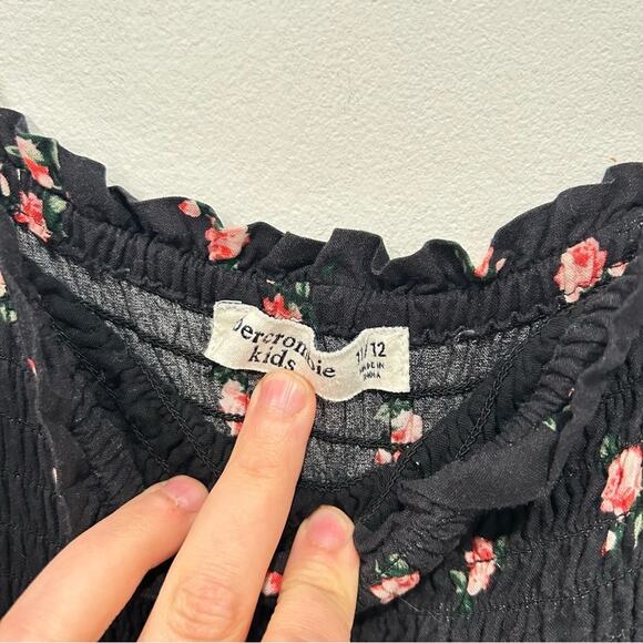 Abercrombie Kids Floral Romper Black Size 11/12 - Picture 6 of 7